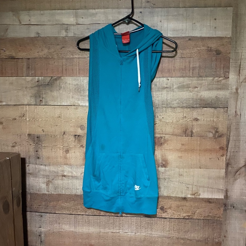 Nike Turquoise Hoodie Vest size medium